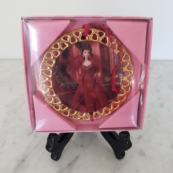 1996 Enesco Barbie Scarlett O'Hara Porcelain Christmas Ornament Gone with Wind - Picture 9 of 9
